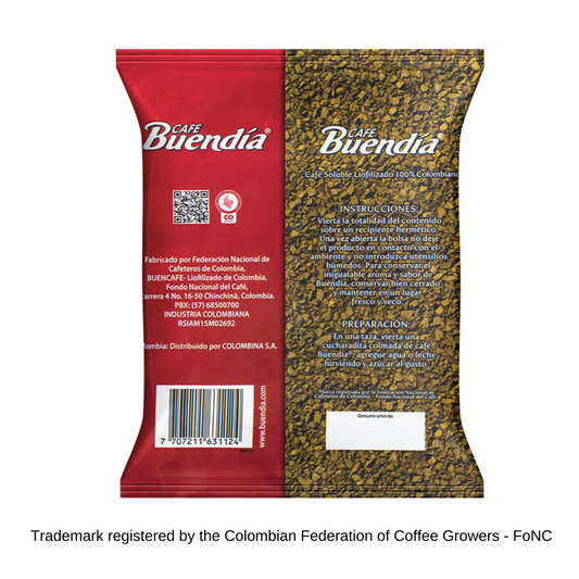 Buendia Freeze dried coffee Bag x 500g Back part