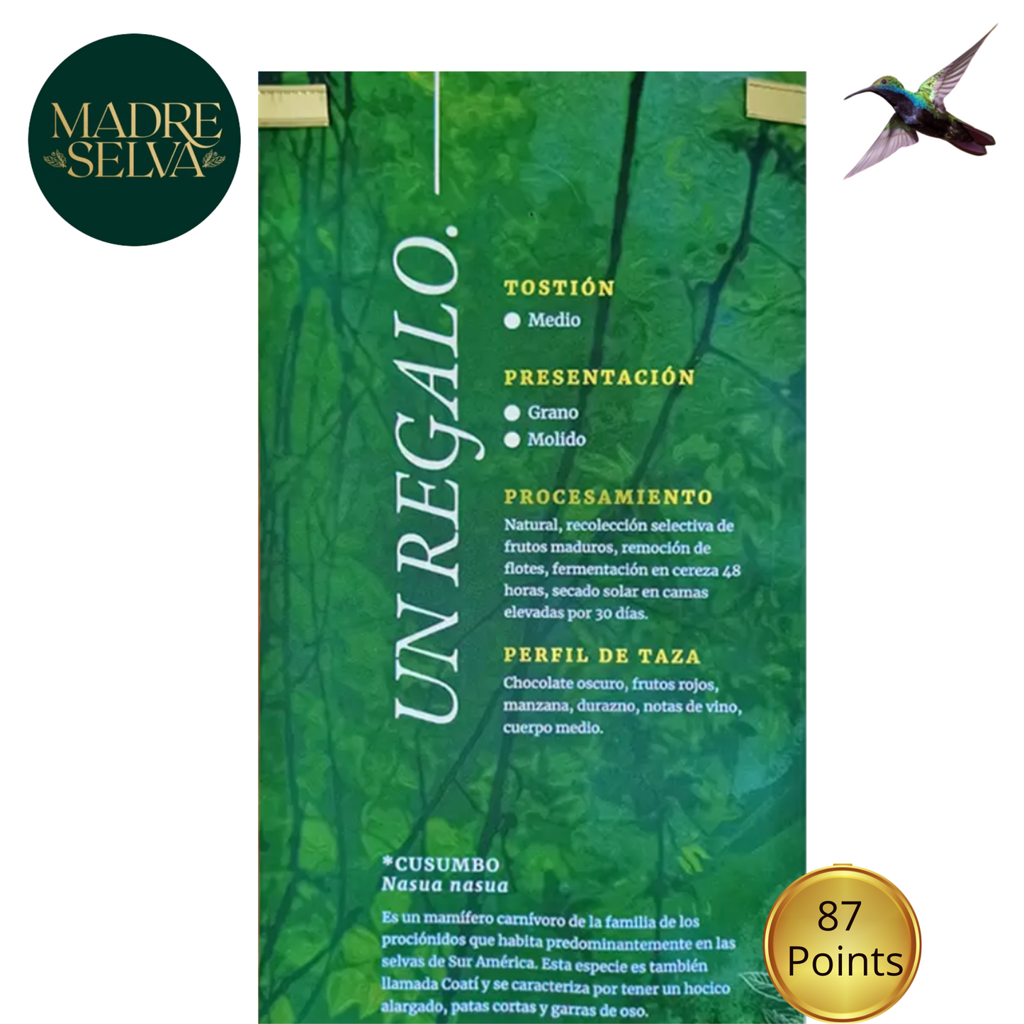 Coffee Bean and Birds. Madre Selva - Finca La Gabriela Specialty Coffee