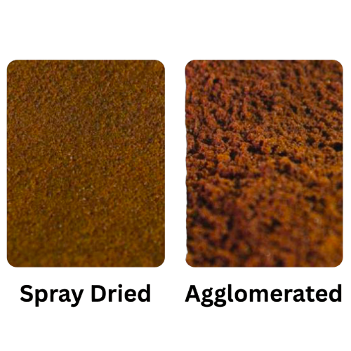 Comparison of spray-dried vs agglomerated Colombian instant coffee granules