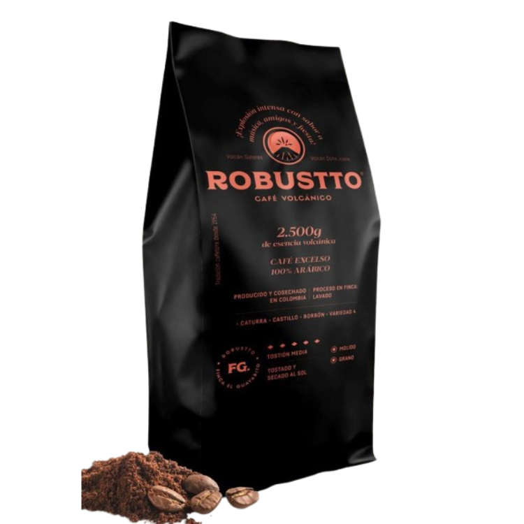 Robustto volcanic colombian coffe x 2500g. 100% arabica Single origin