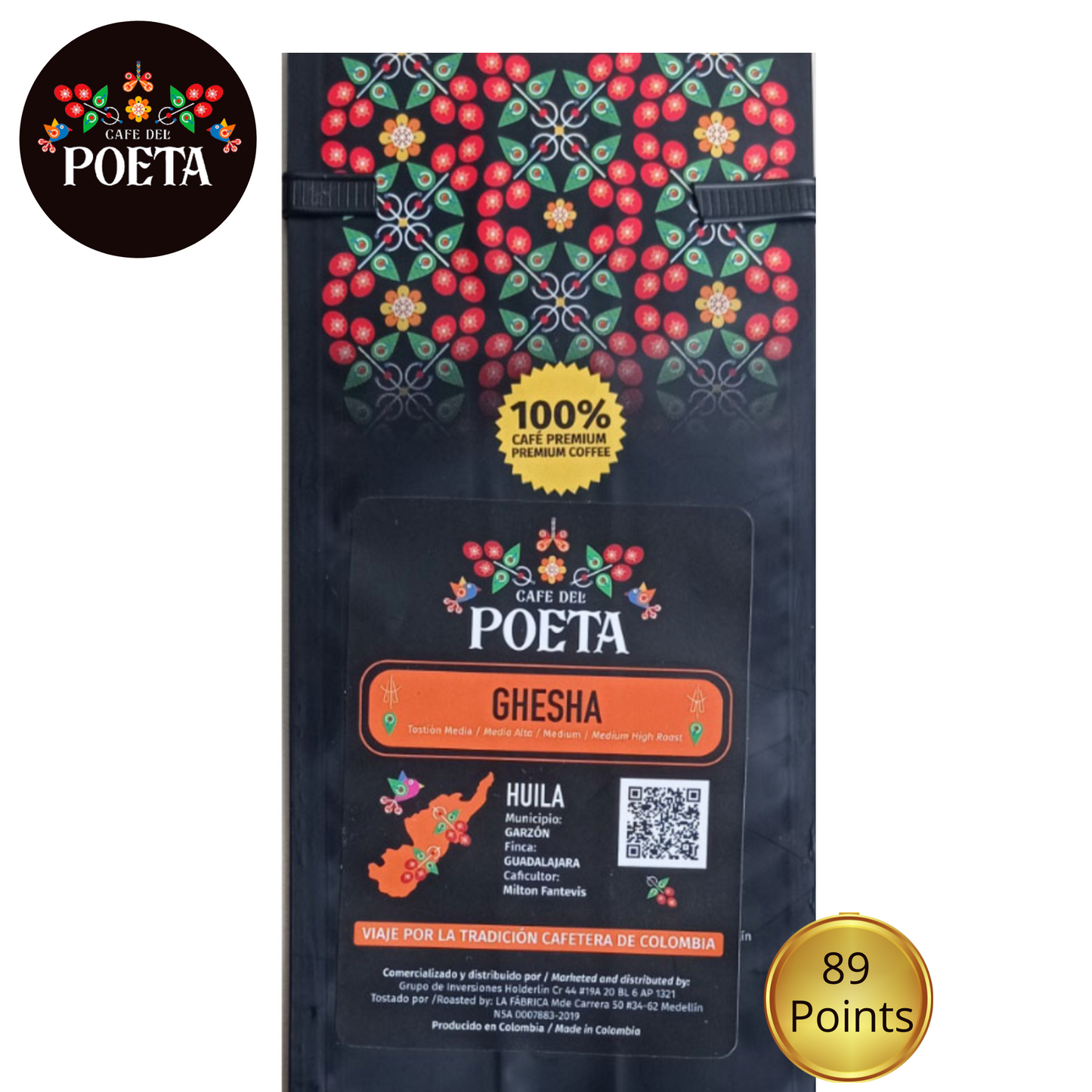 Del Poeta Geisha Certified Single-Origin Colombian Coffee