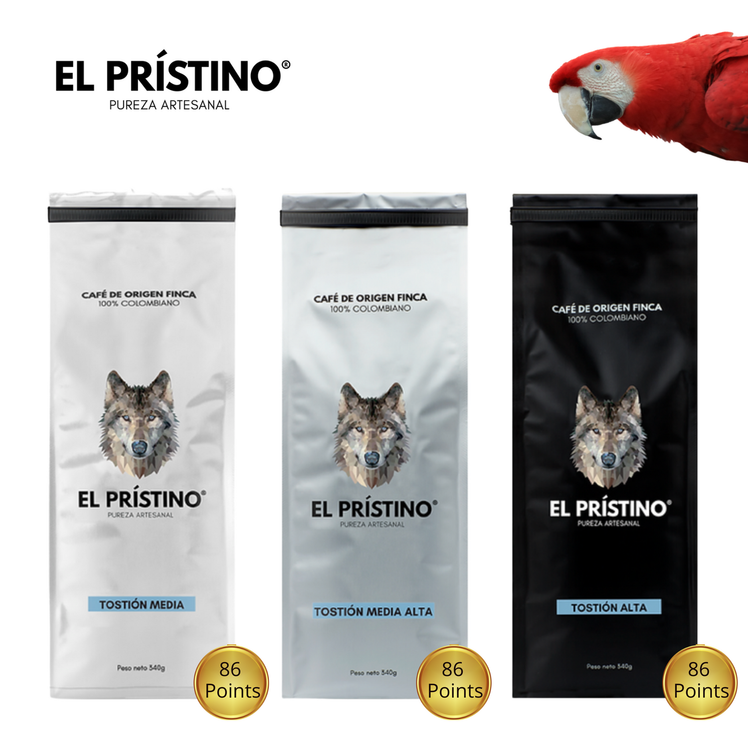 El Pristino Specialty Colombian Coffee. Medium to dak roast. Buy it here at Coffee Bean and Birds